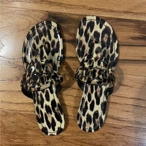 NWOT Tory Burch Patent Leather Leopard Miller Sandal Sz 7